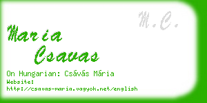 maria csavas business card