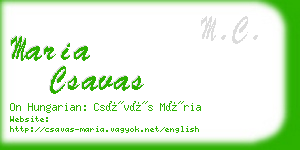 maria csavas business card